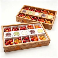 Boîte en papier kraft multi-compartiments, carton d'emballage pour fruits, étui personnalisé imprimé pour plateau de fruits frais