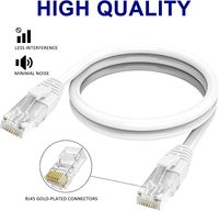 Câbles de communication Ethernet Cat6 LSZH RJ45 de couleur blanche, cordons de raccordement, 15FT 25FT de long