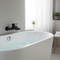 Fournisseur de la Chine Robinet de douche de baignoire en laiton à poignée unique Design moderne Finition noire