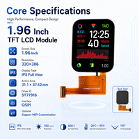Maßgefertigtes 1,96 Zoll TFT LCD Display Modul 320x386 IPS Bildschirm Mit QSPI Schnittstelle ST77916 Treiber-IC für Smartwatch OEM-Lösung