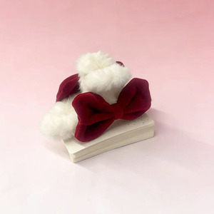 Autumn and winter plush hair accessories, sweet and cute New Year hair <b>clips</b>, <b>bow</b> hair <b>clips</b>, flattering and youthful hair - Product Image 4