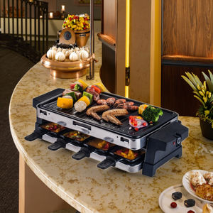 Grill électrique de table moderne 2 en 1 antiadhésif et plaque de cuisson à <span class=keywords><strong>raclette</strong></span> en PTFE pour usage hôtelier et domestique - Product Image 1