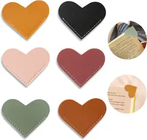 Custom Personalized Leather Heart Bookmarks Corner Page Handmade Book Mark Gift For Kids Boys Girls