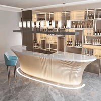 Designs de tables de bar courbées de taille standard pour la maison, le sous-sol, la cuisine, le comptoir de bar