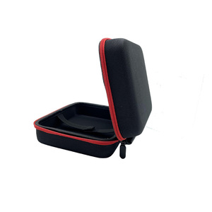 Étui de rangement EVA pour appareils électroniques, noir avec fermeture éclair rouge, emballage étanche à compartiment unique - Product Image 1