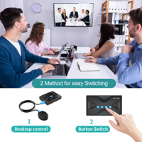 Commutateur KVM 4K 2 ports avec câbles MT-ViKI en plastique 30Hz, boîtier sélecteur de bureau pour 2 ordinateurs