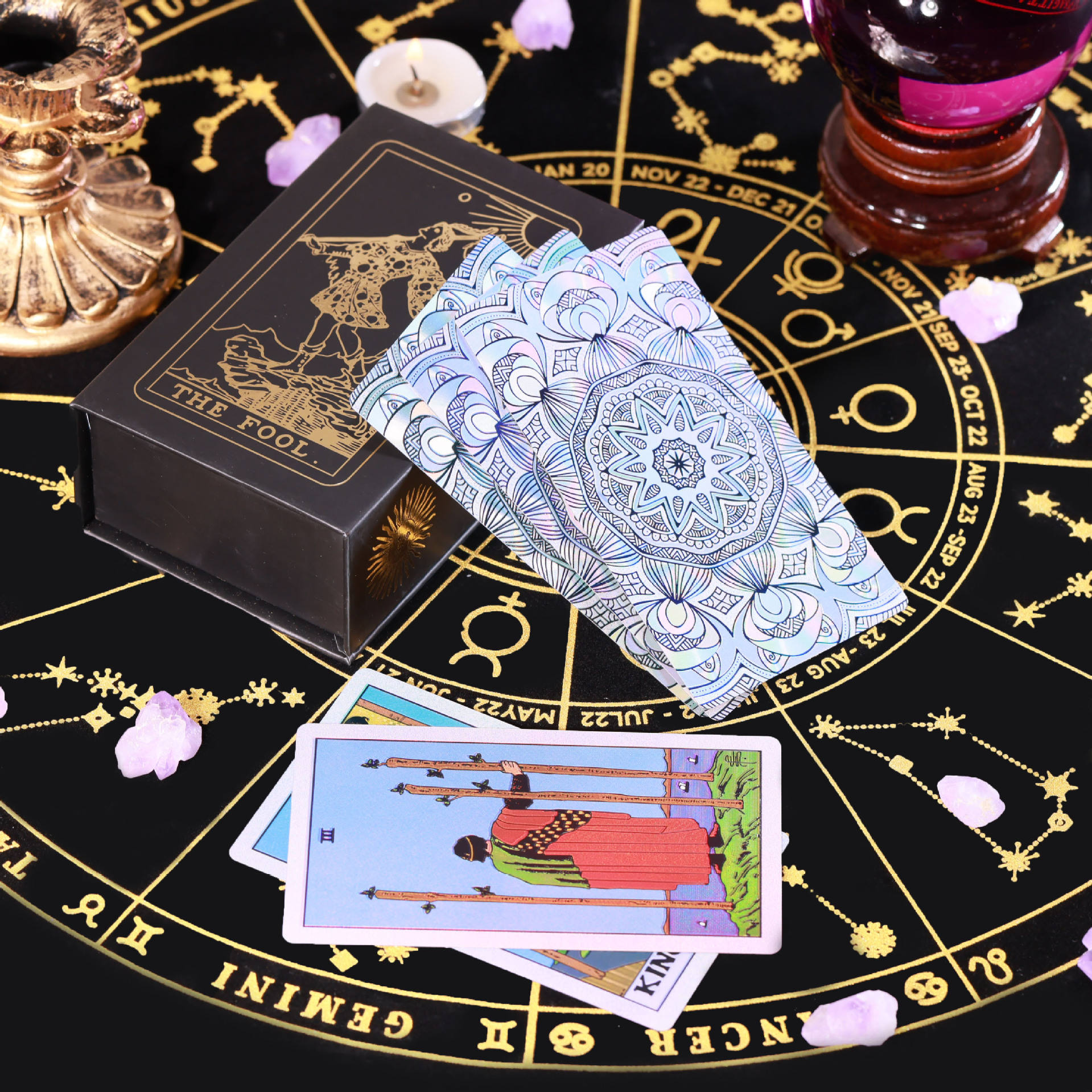 หลังดอกไม้เลเซอร์โฮโลแกรมสีเงิน