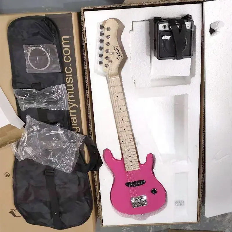 Krait Hot Sale Wholesale children guitar set OEM Mini electric guitar set with amplifier cheap learning bass Factory outlet