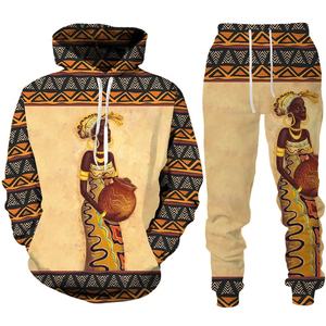 Funny African Female Print Hoodie/suit <strong>Dashiki</strong> Ethnic Style Men/women Pullover Sweatshirt Set Casual Couple Streetwear Tracksuit - Product Image 1
