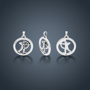 Pendentif cercle Sagittaire en argent 925, minimaliste, à porter au quotidien - Product Image 2