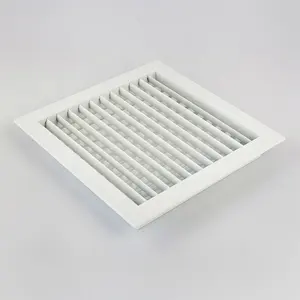 Aluminium Decoratieve Verstelbare Bladen Dubbele Doorbuiging Grille Muur Register Supply Air Roosters Voor Hvac Met Demper