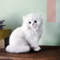 Figurine de chat en peluche réaliste, modèle de chaton en peluche, animaux en peluche, chats, fourrure synthétique, chat persan blanc