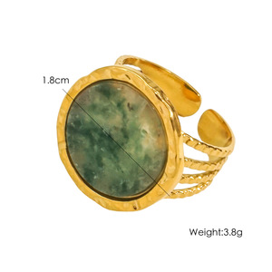 <span class=keywords><strong>Bague</strong></span> Statement Étanche en Acier Inoxydable avec Grand Cristal de Guérison Rond ou Ovale, Style Bohème, pour Femme - Product Image 6