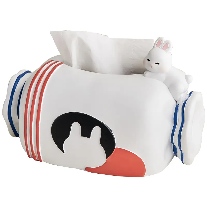 Cartone animato scatola di carta in resina di coniglio porta fazzoletti rimovibile porta fazzoletti per auto regalo creativo carino