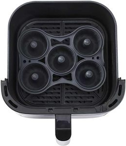 Molde de silicona para donas para freidora de aire de 8QT-10QT, molde para hornear donas y bagels, para <span class=keywords><strong>5</strong></span> donas, resistente al calor y apto para microondas - Product Image 2