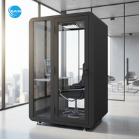 Cabine de diffusion en direct insonorisée, Pod de bureau, Cabine d'étude acoustique, Cabine anti-bruit avec ventilation et LED, Certifiée CE, Personnalisable, Pour hôtel et villa individuelle
