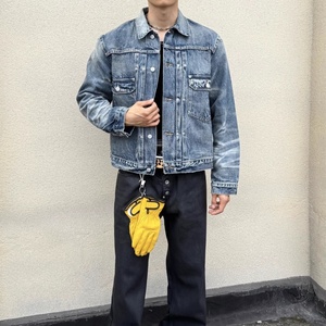 Servicio OEM al por mayor: Chaqueta de mezclilla para hombre con cierre de botones, lavado desgastado, de mezclilla selvedge japonesa de alto gramaje y mezclilla cruda - Product Image 4