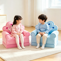 Plüschiges, faltbares Kindersofa-Bett 2-in-1, wandelbare Cartoon-Tasche mit waschbarem Bezug, geeignet für Kinderzimmer und Wohnzimmer