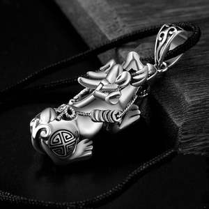 थोक सस्ते पुरुषों फेंग शुई ताबीज धन भाग्यशाली Pixiu लटकन चीन पारंपरिक संस्कृति यूनिसेक्स बौद्ध बादल Pixiu हार - Product Image 3