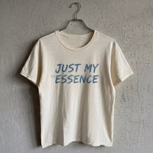 เสื้อยืดโอเวอร์ไซส์คอกลมแขนสั้นทรงพื้นฐานสำหรับฤดูร้อน ผู้ชาย พิมพ์โลโก้ตามสั่ง สไตล์วินเทจ ลุคซักยับ น้ำหนักเบา - Product Image 1