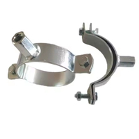 Collier de serrage en acier au carbone galvanisé robuste avec anneau fendu, compatible pouces/métrique pour raccords de tuyauterie