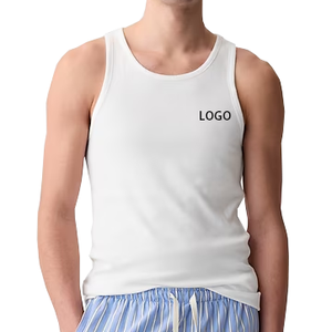 Camiseta sin Mangas para Hombre de Algodón Puro OEM, Logotipo Personalizado, Camiseta de Alta Calidad - Product Image 1