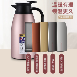 Termo de Acero Inoxidable de 2L con Aislamiento de 24 Horas para Hogar, Dormitorio, Restaurante, Hotel - Product Image 3