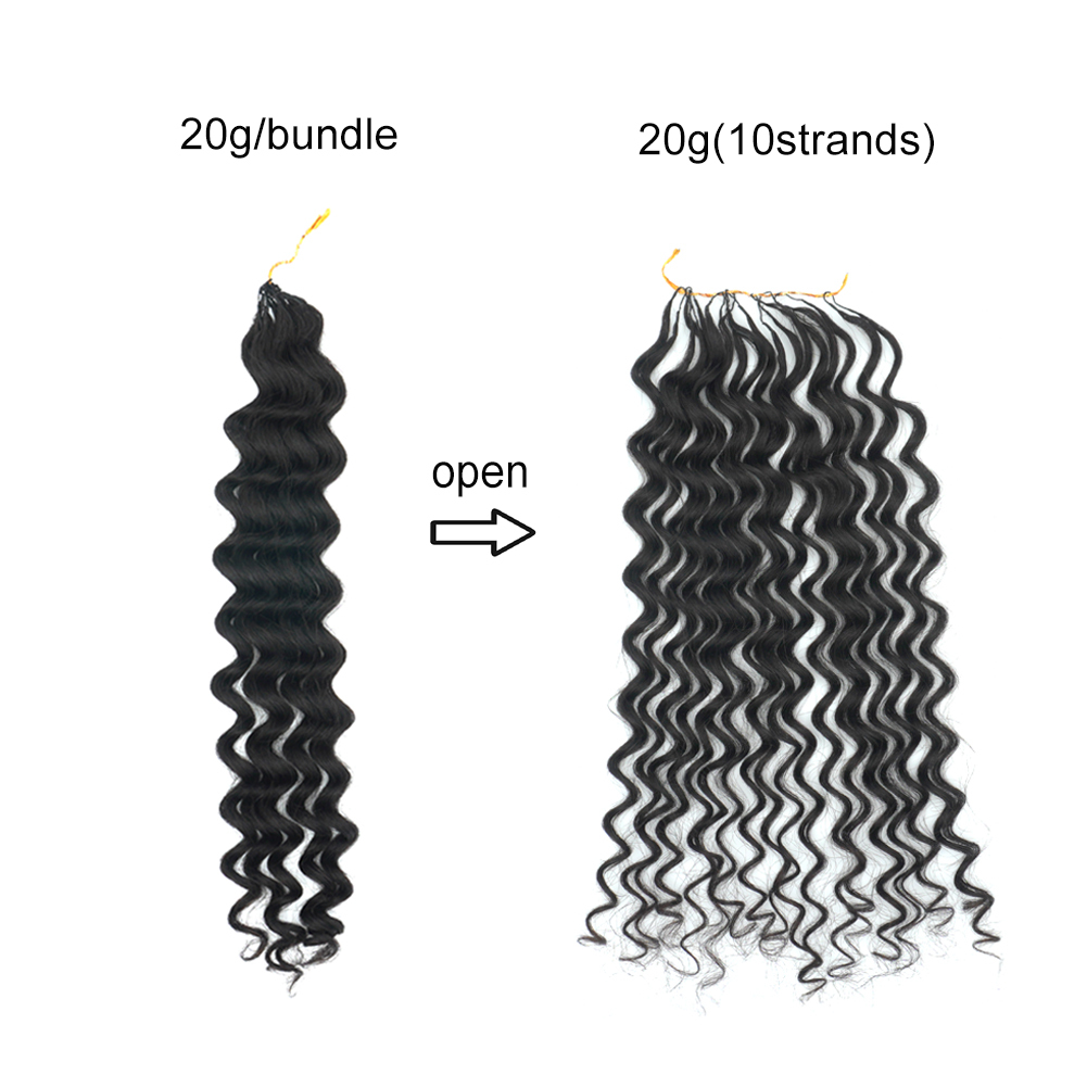 [KAMA] Human Feather Crochet Hair Extensions Deep Wave Human Hair No Tip Feather Human Hair Crochet Braids Detail Section 3