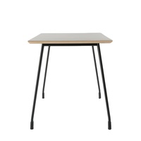 Table de salle à manger élégante et moderne en bois avec pieds en métal, conforme aux normes ANSI/BIFMA, pour la maison, l'hôtel, la villa, l'école, 4 places, assemblée.