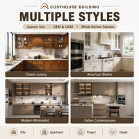 Meuble de cuisine en L blanc mat, armoire de cuisine compacte avec appareils encastrés, rangement haut pour projets d'appartements, OEM ODM