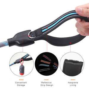 Correa Corta para Perro de Cuero Moderna Personalizada con Estampado Reflectante, Cuerda de Tracción de Nailon Resistente y Duradera, Cadena Tipo P - Product Image 3