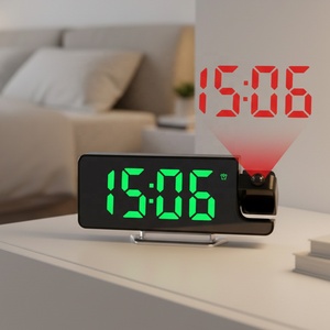 Réveil numérique à projection LED <span class=keywords><strong>avec</strong></span> <span class=keywords><strong>projecteur</strong></span> d'heure rotatif RGB, fonction calendrier et température, miroir pour usage domestique - Product Image 1