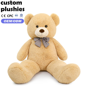 Ours en peluche marron géant de 47 pouces, ultra doux, personnalisé en usine, avec nœud, pour enfant, compagnon de jeu - Product Image 1