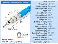 JIMOU Petite Lumière Infrarouge Inoxydable Mini Type Longue Distance Induction M5 PNP Brevet Photoélectrique Déplacement Capteur Diffus