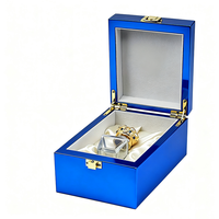 Boîte en bois haute brillance de luxe avec motif arabe pour le parfum