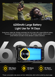 Ulefone Armor Mini 20 Rugged Điện Thoại Thông Minh 4.7 Inch Mini Điện Thoại Di Động G99 Tầm Nhìn Ban Đêm Máy Ảnh 6200MAh 8 + 256GB Android 14 Điện Thoại Di Động - Product Image 6