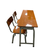 Bureau et chaise de classe personnalisables, hauteur réglable, bureau d'étude pour étudiants, bureau d'école, 2 places avec deux chaises