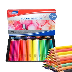 사용자 정의 다채로운 연필 학생 학교 사무실 문구 용품 유성 72 Pcs 컬러 연필 세트
