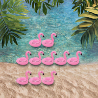 Lot de 15 porte-gobelets gonflables en plastique, design flamant rose, flotteurs pour boissons, supports de gobelets, sous-verres pour fête au bord de la piscine, capacité de 100 kg