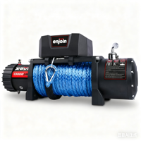 Treuil électrique ENJOIN DC 12V 12000lbs en acier inoxydable avec câble métallique pour bateaux, voitures, grues et télécommande automobile, hauteur de levage 12m