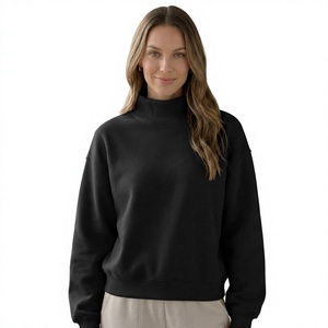 Haut ample à col montant pour femme, idéal pour un style chic et moderne, parfait pour la détente et les tenues décontractées quotidiennes - Product Image 1