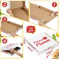 10 packs de grandes boîtes en carton ondulé, boîtes à pizza extra-larges, boîtes à pizza Planet, décorations de fête Planet, fabricant de boîtes à pizza