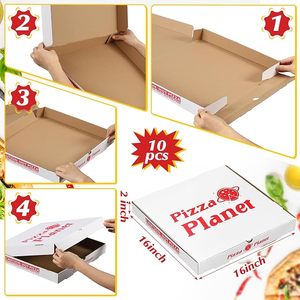 10 Confezioni di Scatole per Pizza Extra Large in Cartone Ondulato Spesso, Scatole per Pizza Planet, Decorazioni per Feste, Produttore di Scatole per Pizza - Product Image 5