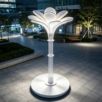 Lampe de jardin LED en forme de lotus, acier inoxydable et acrylique, étanche IP65, sculpture décorative extérieure pour place publique et jardin