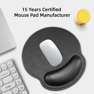 แผ่นรองข้อมือกันน้ำแบบ Ergonomic สำหรับคีย์บอร์ดและเมาส์  วัสดุหนัง PU พร้อมแผ่นรองเมมโมรี่โฟม  ช่วยรองรับข้อมือสำหรับใช้งานในสำนักงาน - Product Image 4