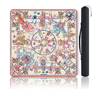 Tapis de Mahjong Bohème Mandala Art 80x80cm, Tapis de Jeu de Poker Portable Silencieux Antidérapant Imprimé de Luxe