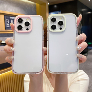 Trong suốt PC TPE <span class=keywords><strong>bumper</strong></span> long lanh bột <span class=keywords><strong>TPU</strong></span> khung bìa cho <span class=keywords><strong>Iphone</strong></span> 12 13 14 15 16 Pro Max điện thoại trường hợp - Product Image 3