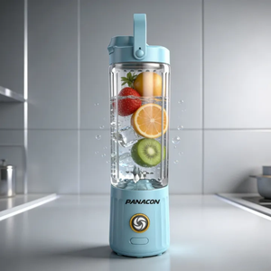 Mixeur portable USB 550 ml avec batterie, 6 lames, mode turbo, broyage de glace, mélange intensif pour smoothies, milkshakes, jus frais, utilisation en voiture - Product Image 1