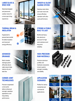 Pintu Partisi Geser Kaca Tempered Berlapis Ganda dengan Rangka Aluminium Alloy, Isolasi Termal untuk Taman, Dapur, dan Ruang Tamu