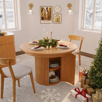 Ensemble de table à manger extensible convertible ronde à ovale moderne, 8 places, design gain de place pour petite maison, cuisine intérieure